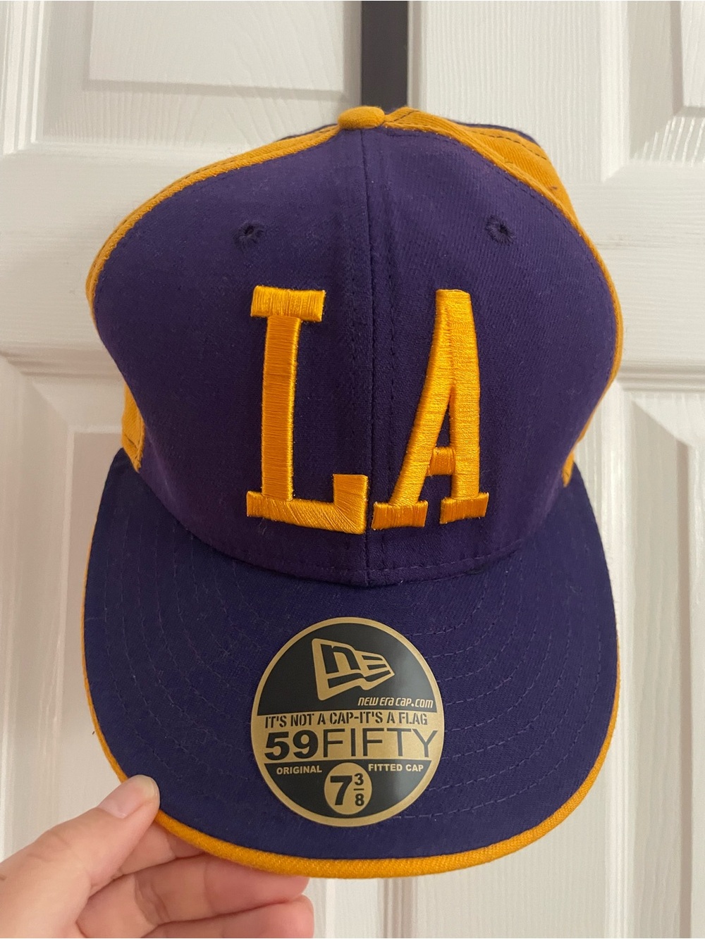 New Era Two-Tone Purple and Gold LA Fitted Cap